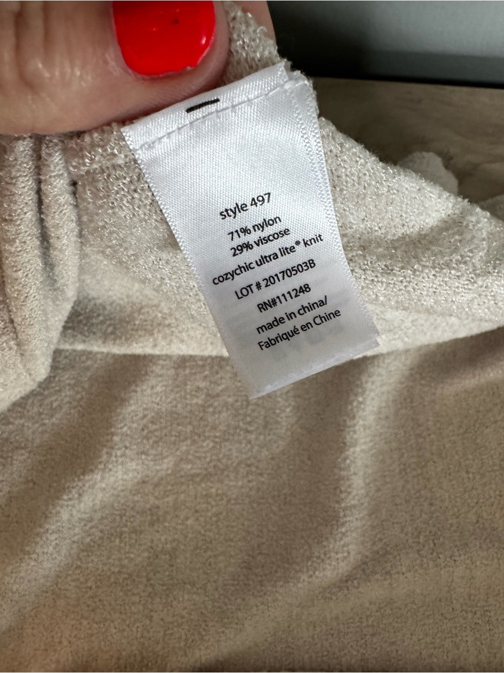 Barefoot Dreams Light Cream Open-Front Lounge Vest with Pockets - Picture 3 of 6